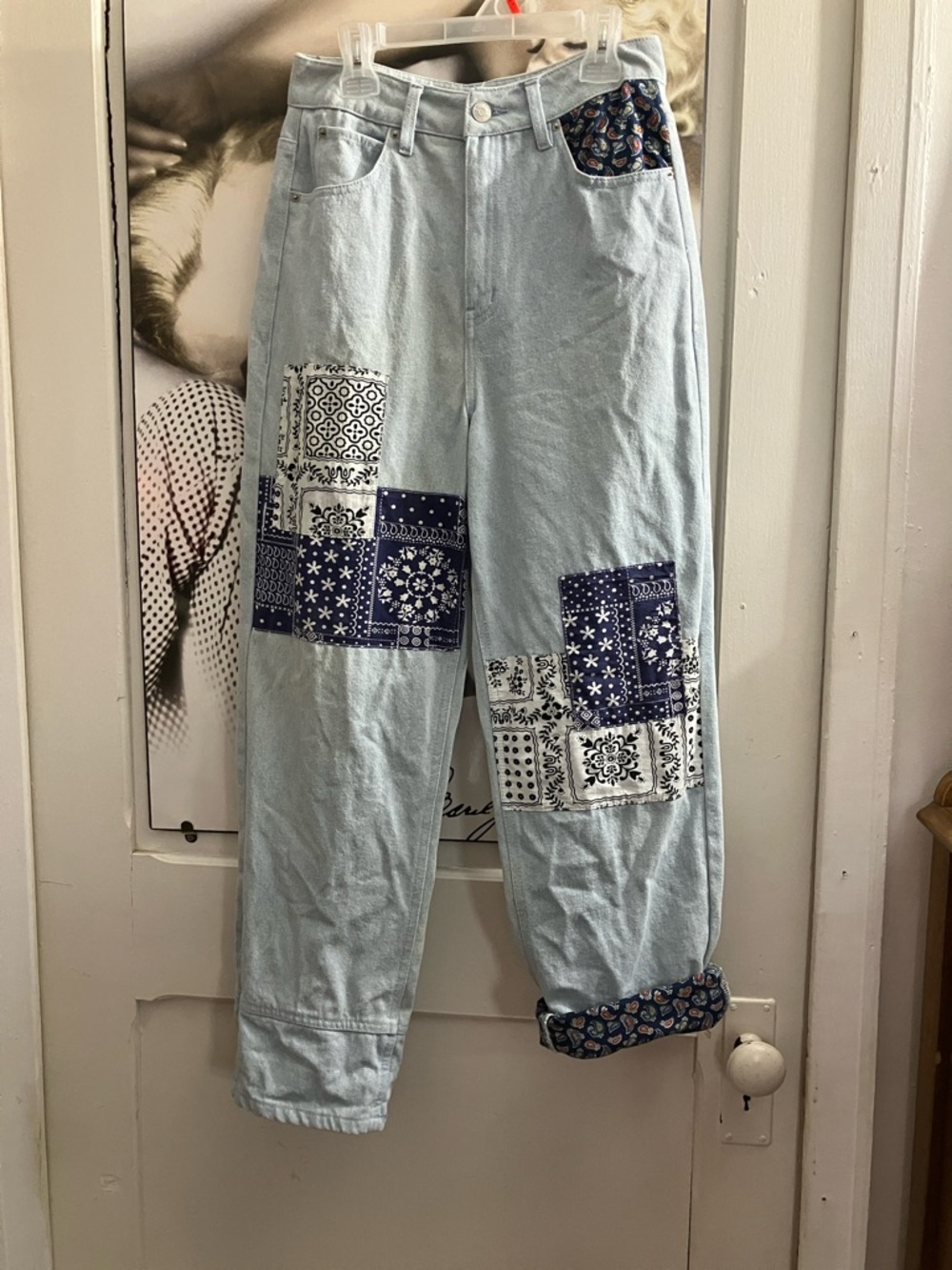 twik Light Blue Denim Jeans with Navy Patchwork